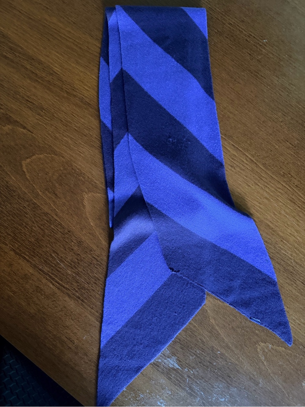 Source Unknown Royal Blue and Navy Diagonal Knit Tie Scarf